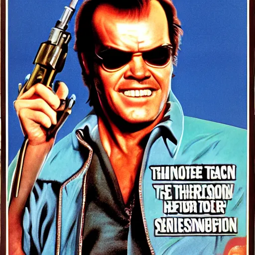 Image similar to Jack Nicholson is Terminator , film poster