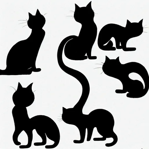 Prompt: pack of black cats in the style of “ al columbia ”