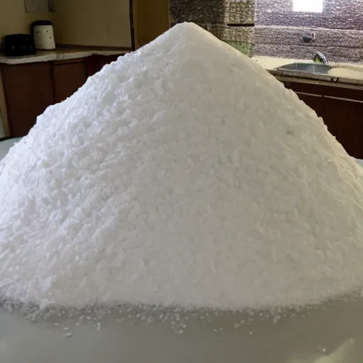 Image similar to mound of salt shaped like mount everest