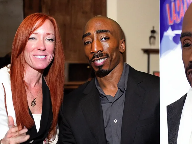 Image similar to Jen Psaki and Tupac Shakur high on LEAN