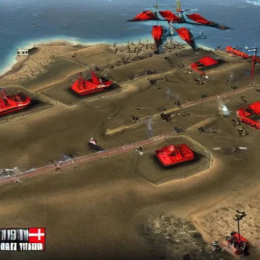 Prompt: 1944 D-Day in the video game Command and Conquer Red Alert 3