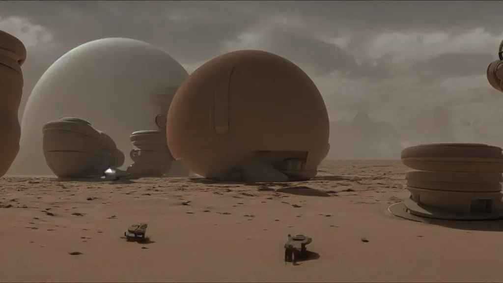 Image similar to sitcom scene from duna ( 2 0 2 1 ) by denis villeneuve and alejandro jodorowsky style detailed faces many details by andrei tarkovsky in sci - fi style volumetric natural light