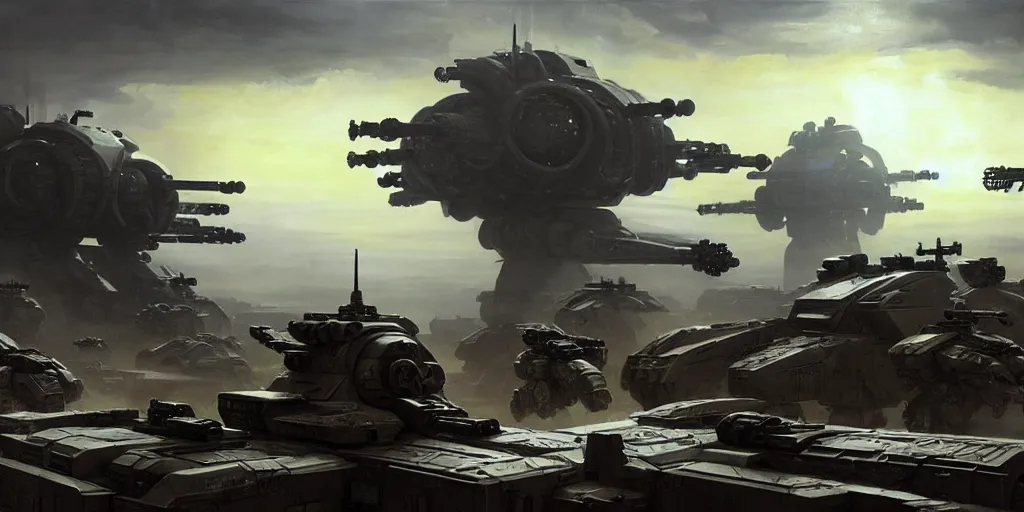 Image similar to hyper realistic sci - fi matte concept art painting of epic cinematic battle between a variety of mechwarriors and soldiers fighting on mercury with solar panels in background, guns, brightly lit!, beautiful details, strong composition painted by kim jung guweta studio rutkowski, james gurney and greg rutkowski, and lucasfilm, smooth, intricate, detailed, sharp focus, cinematic