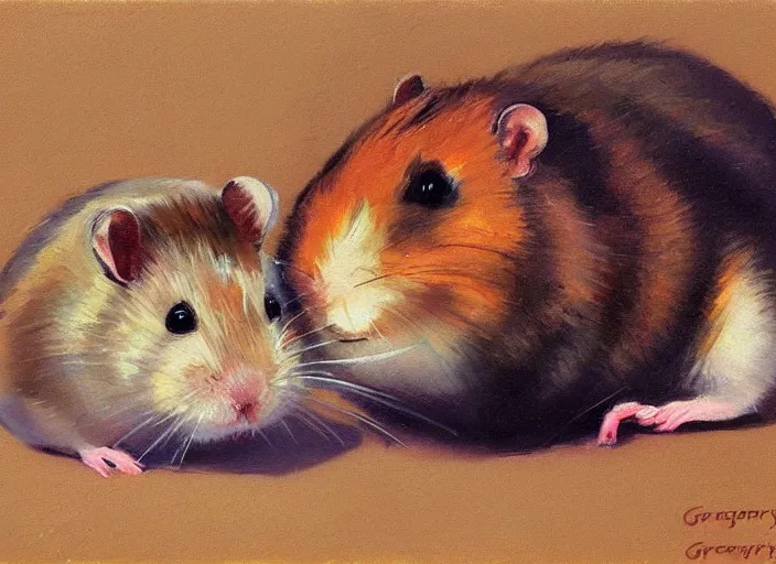 Prompt: a highly detailed beautiful portrait of an communist hamster, by gregory manchess, james gurney, james jean