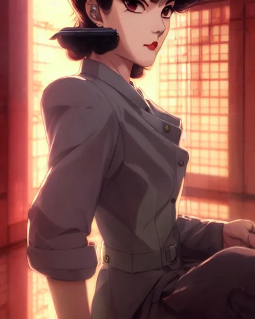 Prompt: portrait Anime 1940s Detective smoking Sharp fine face pretty face, realistic shaded Perfect face, fine details. Anime. cyberpunk realistic shaded lighting by katsuhiro otomo ghost-in-the-shell, magali villeneuve, artgerm, rutkowski Jeremy Lipkin and Giuseppe Dangelico Pino and Michael Garmash and Rob Rey