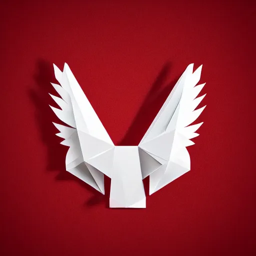 Image similar to low poly, vector, white eagle icon, in a book, red background, cgsociety, artstation, octane render