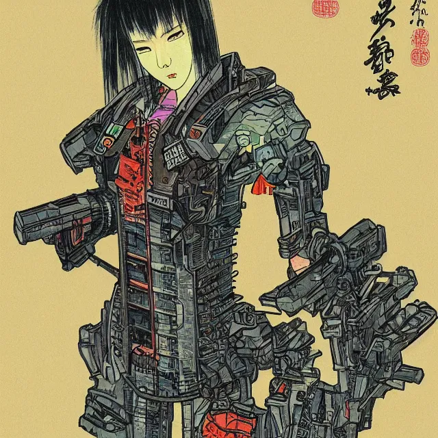 Prompt: cyberpunk in japanese art style