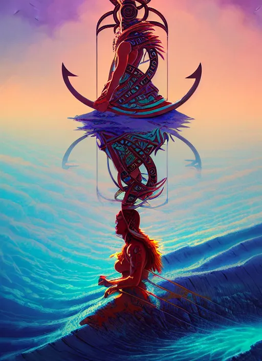 Image similar to fractal tarot card of a viking naturepunk master of oceans and wind water and boats, beautiful detailed realistic cinematic character concept fashion portrait, hi - fructose art magazine, by anton fadeev and paul lehr and david heskin and josan gonzalez, 8 k