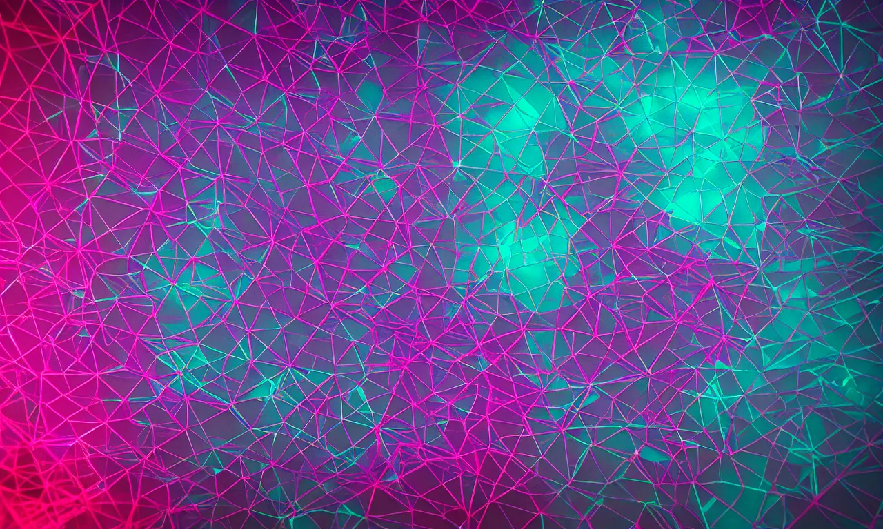 Image similar to reflexion neon cyberpunk voronoi depth fog wires connexion