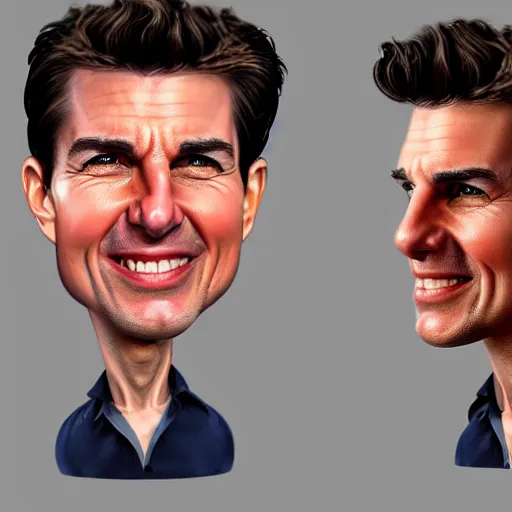 Prompt: caricature of tom cruise, closeup of face, exaggerated features, highly detailed, drawing by mahesh nambiar, sebastian kruger, archille superbi, carola rubio, artstation