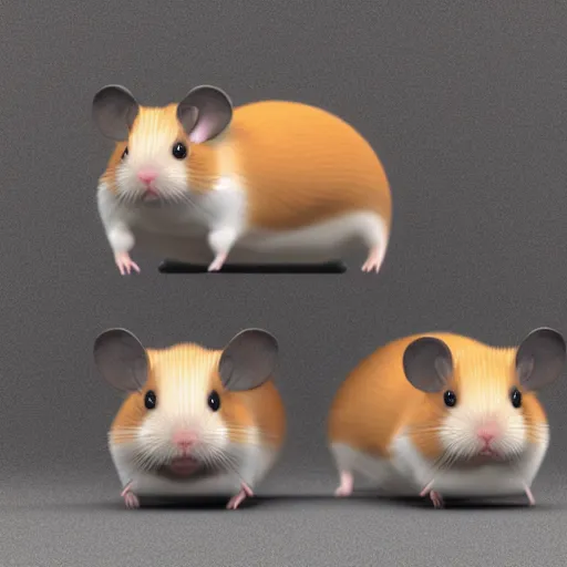 Prompt: Hamsters with mustaches 3d style