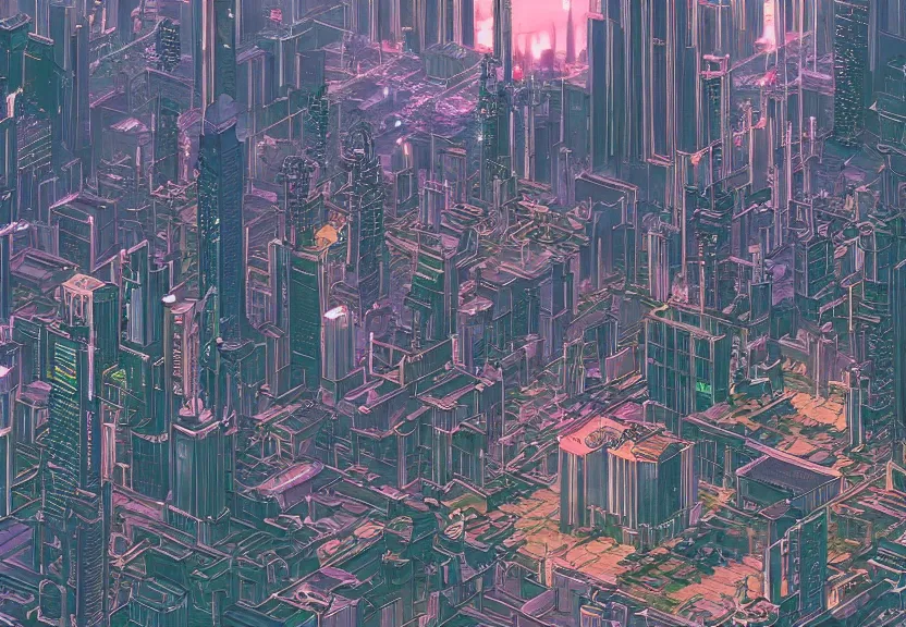 Image similar to a distant mormon temple in cyberpunk neo tokyo