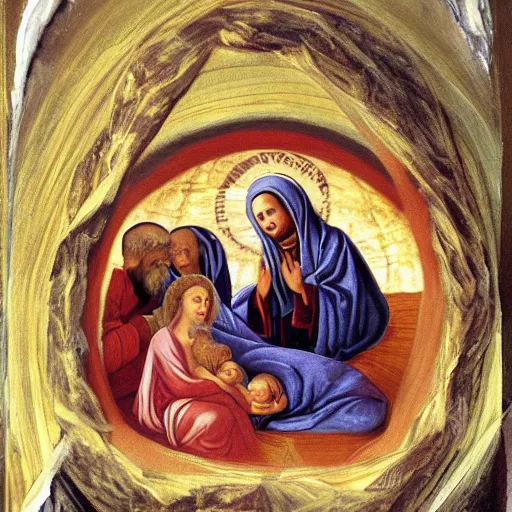 Image similar to the birth of jesus coming out of the womb