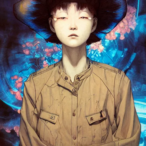 Image similar to citizen portrait soft light painted by james jean and katsuhiro otomo and erik jones, inspired by steamboy anime, smooth face feature, intricate oil painting, high detail illustration, sharp high detail, manga and anime 1 9 9 9