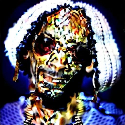 Image similar to Snoop Dog with big eyes eye color red , smiling and holding a joint in his hand