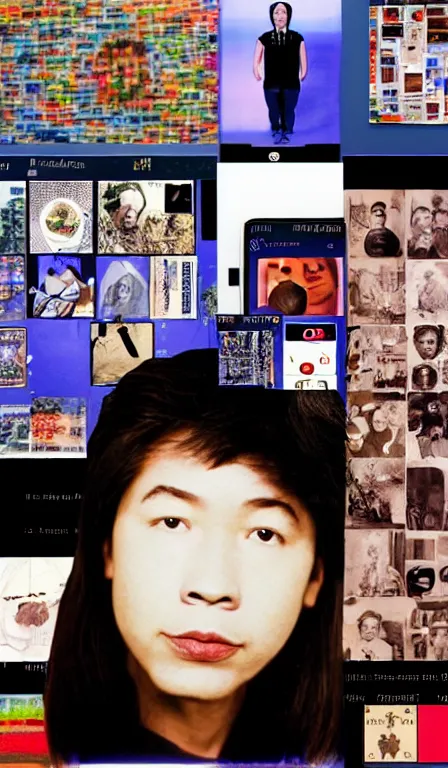 Image similar to An app that transforms you into a Filipino, esoteric, occult, futuristic, app design, Y2K, by Nam June Paik, Shiro Takatani, Marcel Duchamp