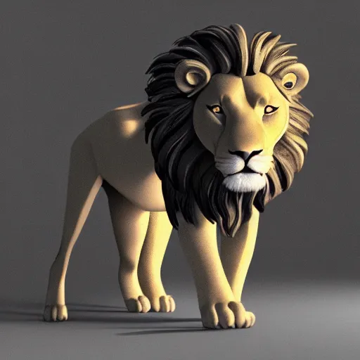 Prompt: a 3 d render of a lion