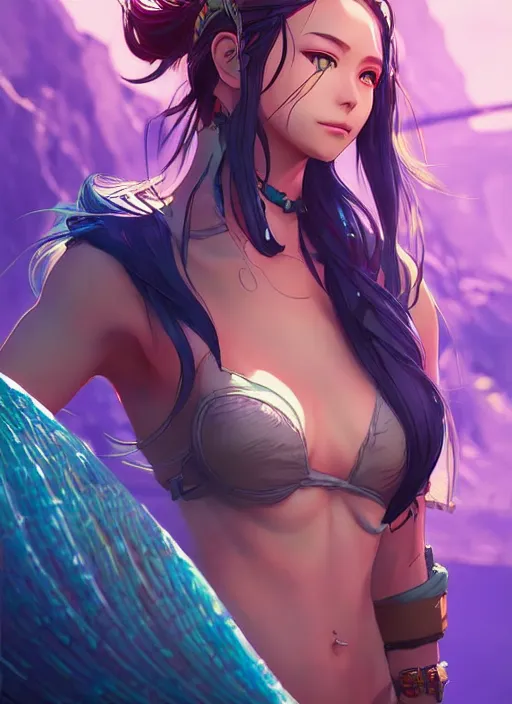 Image similar to Mermaid in apex legends as an anime character digital illustration portrait design by Ross Tran, artgerm detailed, soft lighting