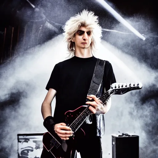 Image similar to xqc in a satanic heavy metal band, 4k, high detail, high-resolution photograph, professional photography, ultra-detail