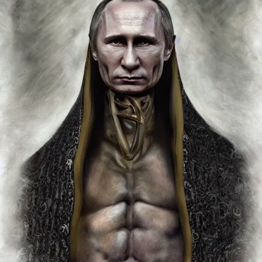 Prompt: portrait of vladimir putin who became an ugly lovecraftian monstrous degenerate abomination, photo - realistic, color image, 2 k, highly detailed, horror, by giger