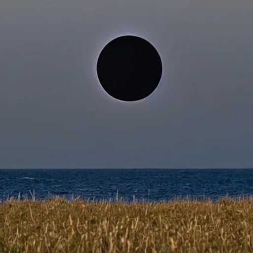 Prompt: a solar eclipse caused by a giant floating seal