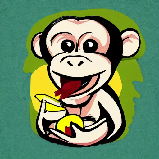 Image similar to monkey eating a banana, logo