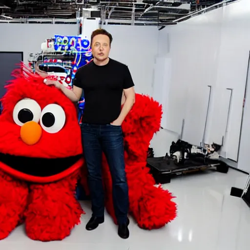 Image similar to photo of Elon Musk as Elmo
