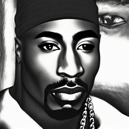 Image similar to Tupac Shakur, screenshot from a 2012s anime