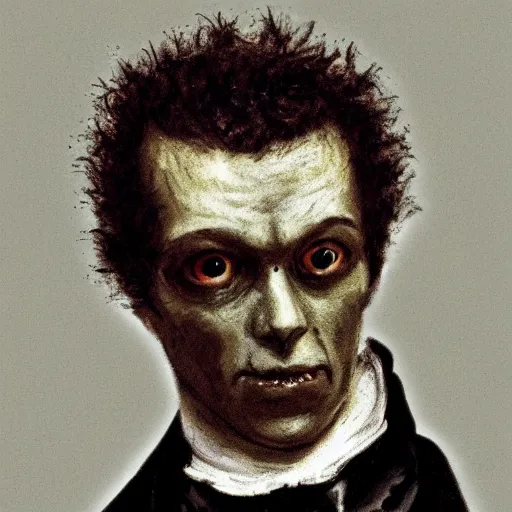 Prompt: alexander pushkin the zombie, realistic