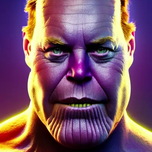 Image similar to a portrait of elon musk as thanos, the pixar adaptation, with same hairstyle, hyper detailed, digital art, trending in artstation, cinematic lighting, studio quality, smooth render, unreal engine 5 rendered, octane rendered