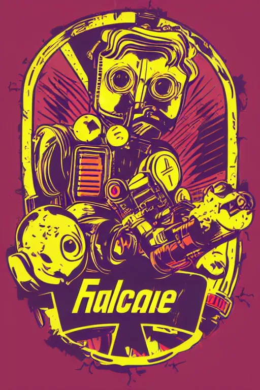 Image similar to fallout 7 6 retro futurist illustration art by butcher billy, sticker, colorful, illustration, highly detailed, simple, smooth and clean vector curves, no jagged lines, vector art, smooth andy warhol style