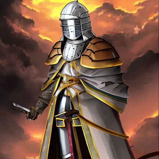 Image similar to a medieval anime knight very pretty, sasucchi 9 5, epic, cinematic great lighting