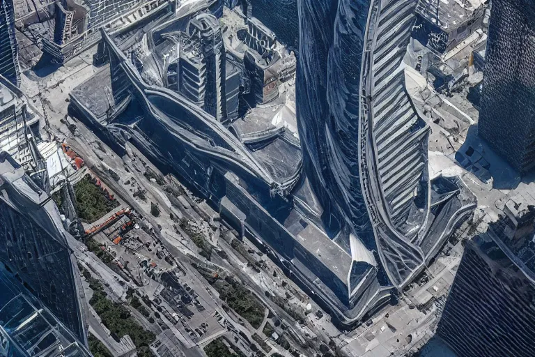 Prompt: Ominous ariel view news footage of Hibernating Gargantuan, Mastodonic, Inter-Dimensional Behemoth Entity Monster designed by Moebius, GANTZ, H.R. Giger inside Toronto's Eaton Center Downtown Shopping Mall in 2022, directed by James Cameron, denis villeneuve