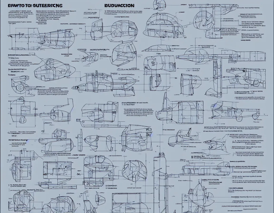 Prompt: instructions how to build a spaceship, ikea instructions, blueprint, plans