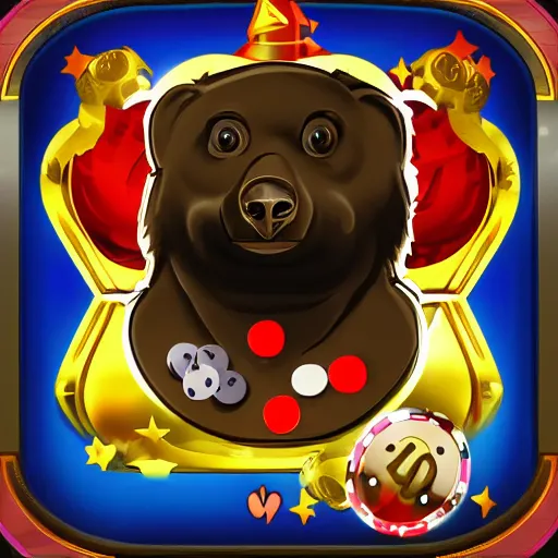 Prompt: profile picture, gambling bear