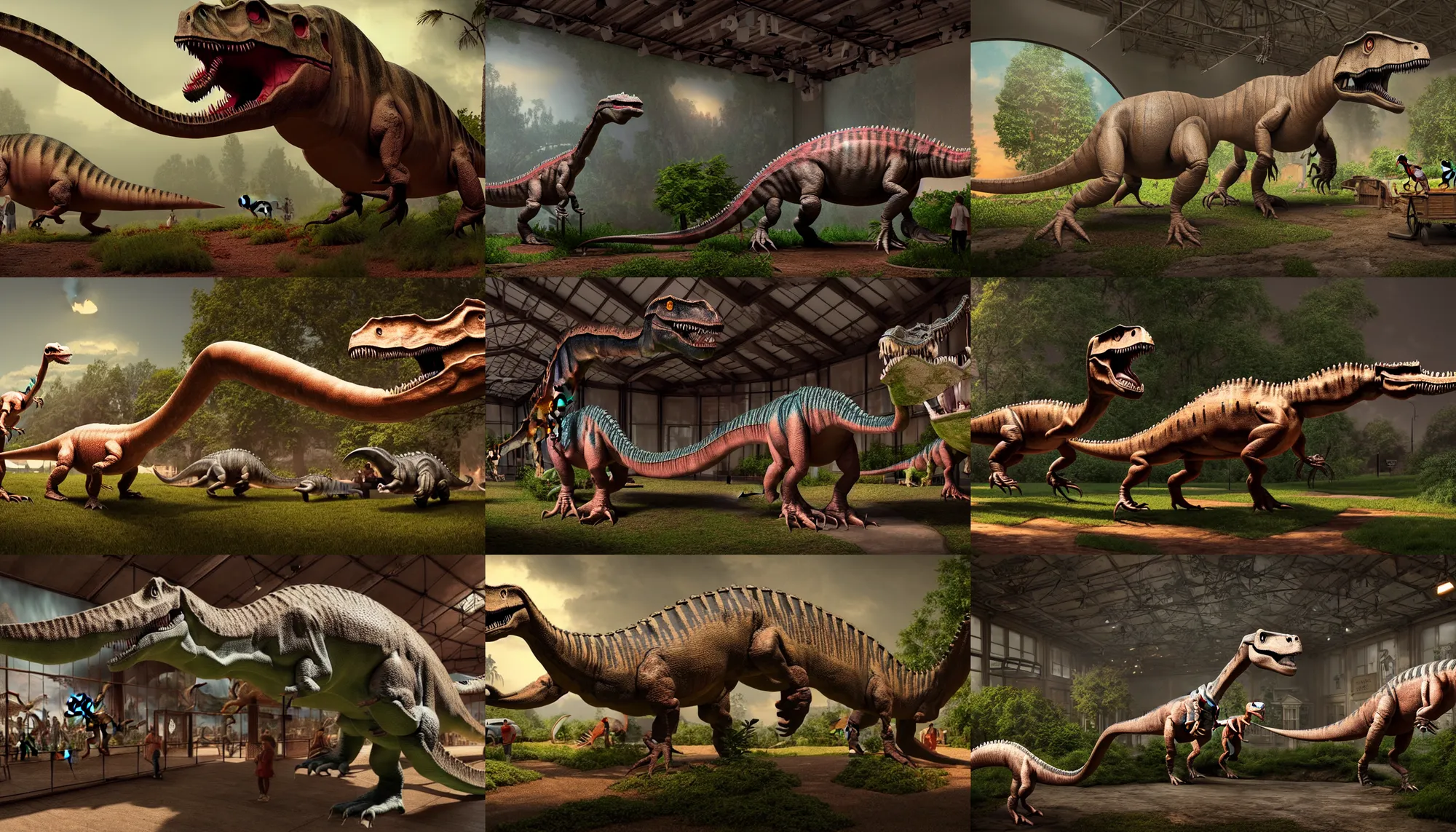 Prompt: vintage museum dinosaur exhibit, highly detailed, 4k, HDR, award-winning, artstation, octane render