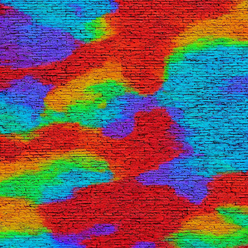 Image similar to rainbow painted brick texture
