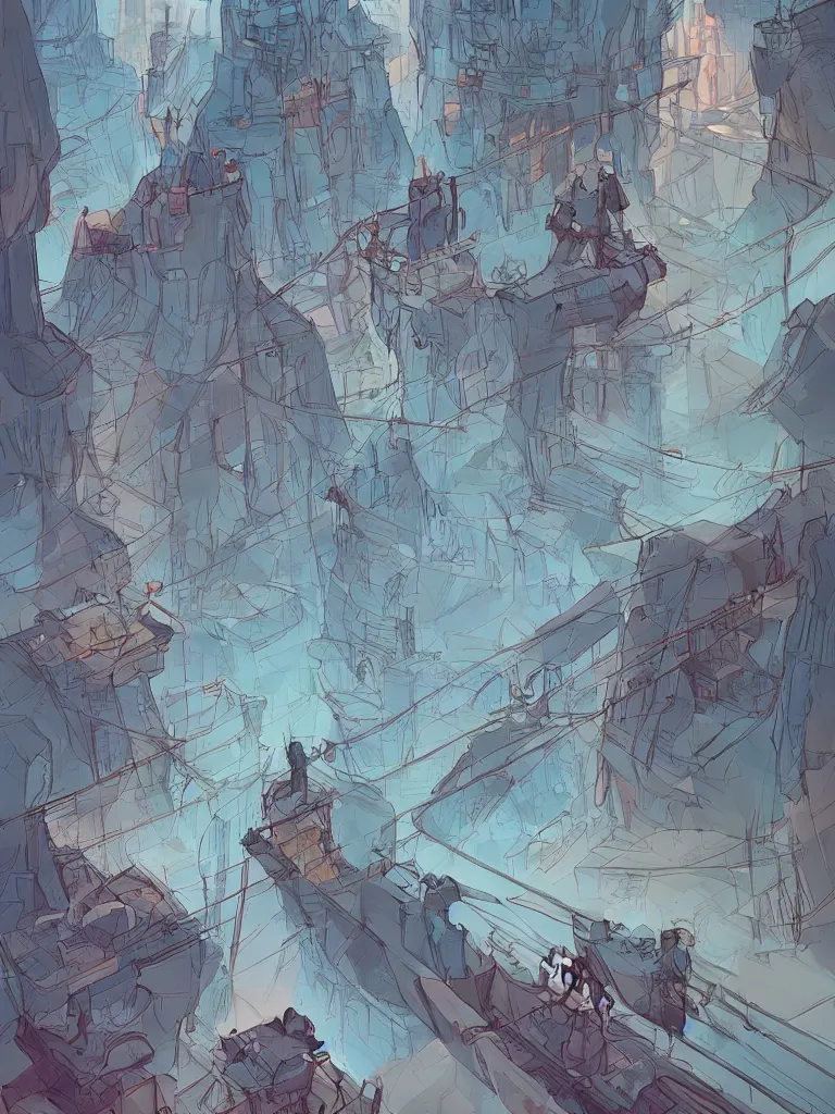 Image similar to on the other side by disney concept artists, blunt borders, converging lines