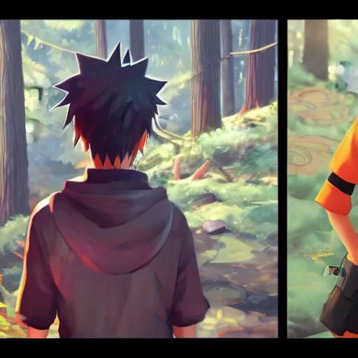 Image similar to naruto, style game square enix life is strange remake, trending on artstation, painted by greg rutkowski, render with game the last of us parte ii details