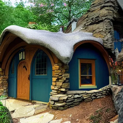 Image similar to blueprints for a hobbit cottage