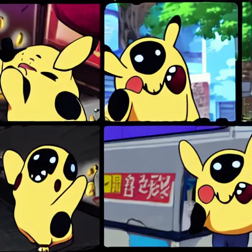 Image similar to surprised Pikachu face, anime style