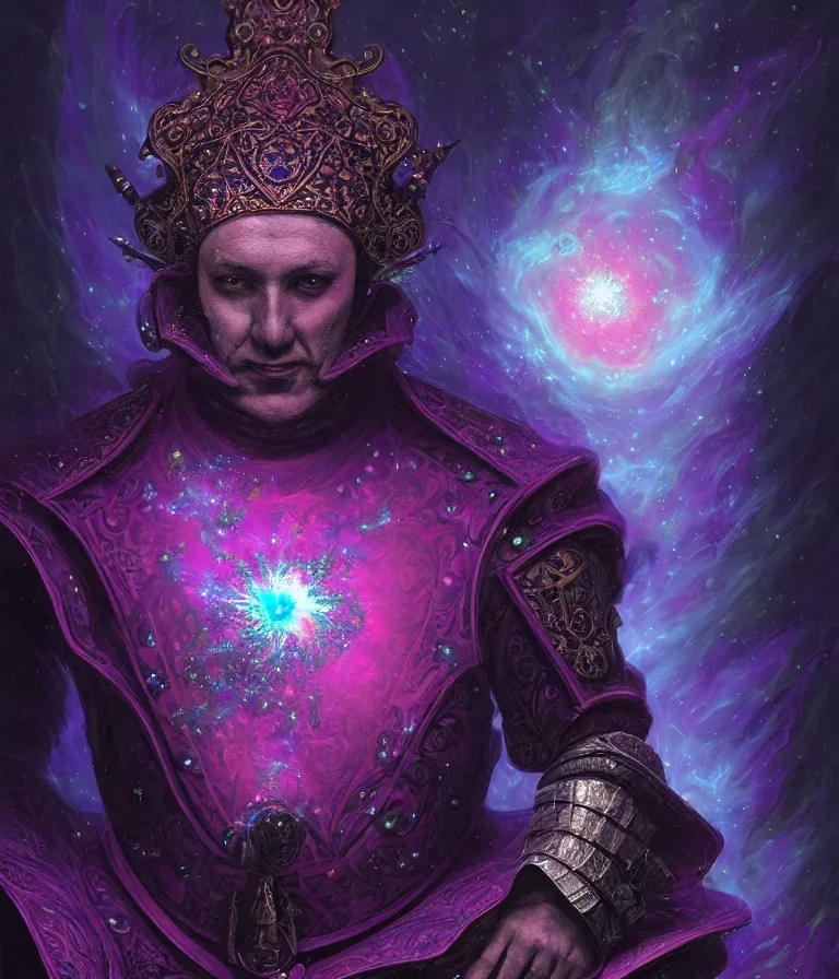 Image similar to front!!! shot of a court jester!!! character, mesmerizing fractal hypercubes, dark holography!!!, future, metallic nebula, crystalline edges, polygonal, elegant, highly detailed, centered, (((artstation, concept art, jagged, sharp focus, artgerm, Tomasz Alen Kopera, Peter Mohrbacher, donato giancola, Joseph Christian Leyendecker, WLOP, Boris Vallejo))), ((raytracing)), mugshot!!!!!, ugly!!!!!!, octane render, nvidia raytracing demo, octane render, nvidia raytracing demo, octane render, nvidia raytracing demo, 8K