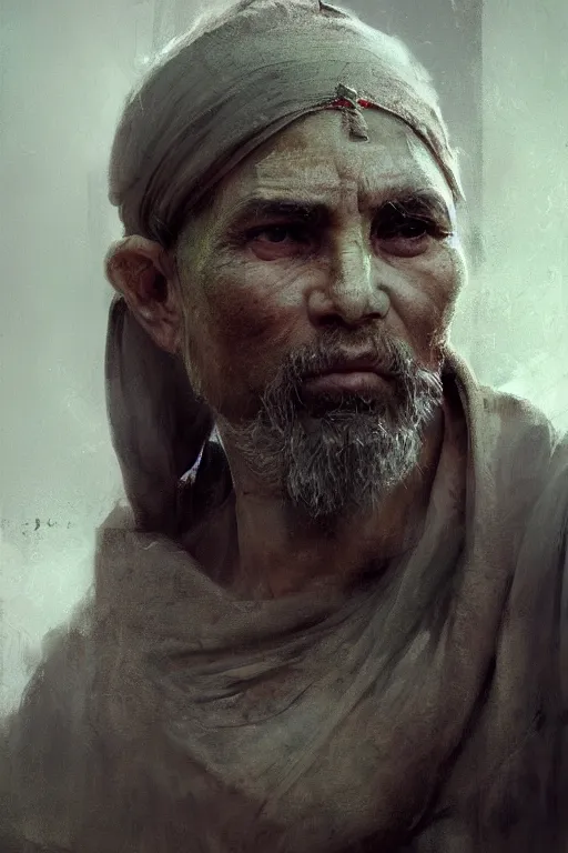 Image similar to babylonian citizen, portrait, poor, intricate, elegant, volumetric lighting, scenery, digital painting, highly detailed, artstation, sharp focus, illustration, concept art,ruan jia, steve mccurry