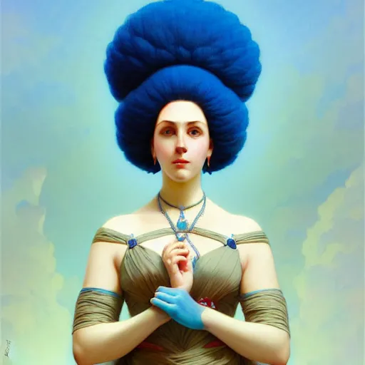 Image similar to marge simpson, intricate, elegant, highly detailed, digital painting, artstation, concept art, smooth, sharp focus, illustration, art by artgerm and greg rutkowski and alphonse mucha and william - adolphe bouguereau