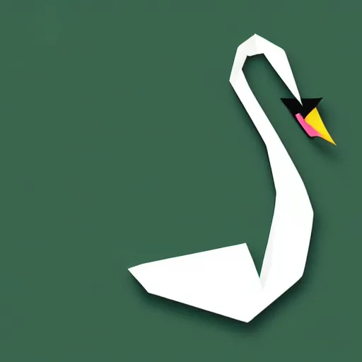 Prompt: best origami logo image for a blue swan, png, vector