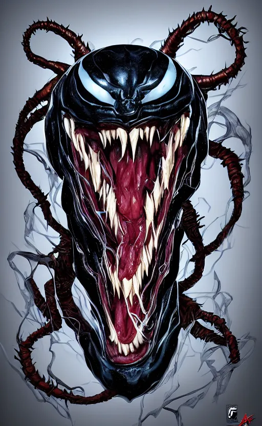 Image similar to venom as the scariest flash, dynamic lighting, fantasy concept art, trending on art station, stunning visuals, creative, cinematic, ultra detailed, ray tracing, sun rays, hyper realistic