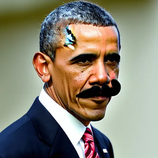 Image similar to Obama with a mustache