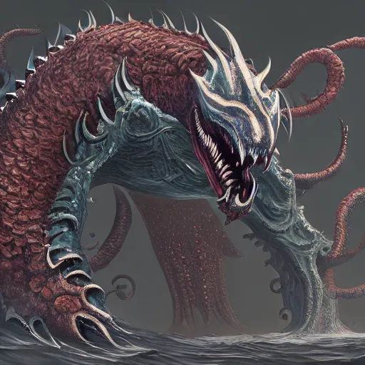 Image similar to full body leviathan monster, trending on artstation, ultra fine detailed, hyper detailed, hd, concept art, digital painting