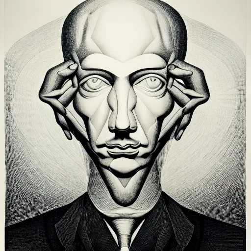 Image similar to lithography on paper secret conceptual figurative post - morden monumental dynamic portrait drawn by william blake and escher and hogarth, inspired by magritte, illusion surreal art, highly conceptual figurative art, intricate detailed illustration, controversial poster art, polish poster art, geometrical drawings, no blur