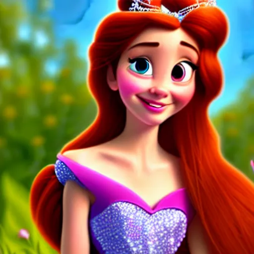 Image similar to portrait of a disney princess, pixar style , beautiful , cute , 4k , HD